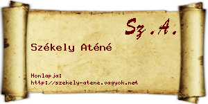 Székely Aténé névjegykártya